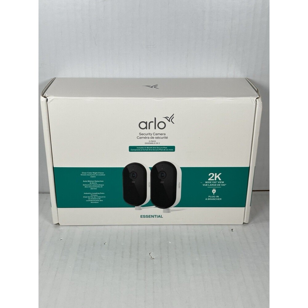Arlo Essential 2K Outdoor Security Camera System (2-Pack) 2025 VMC3080 NEW